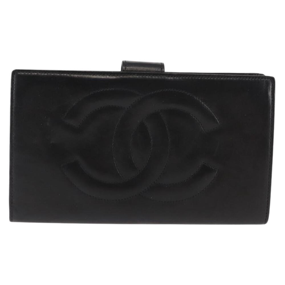 Chanel Lambskin Leather CC Long Wallet Black